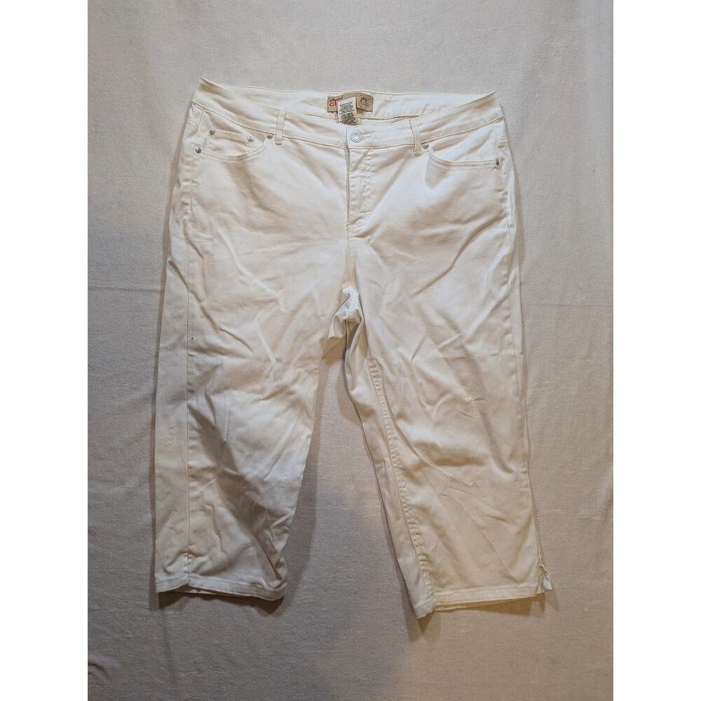 JMS Just My Size Womens 18W White Stretch Classic Capri Jeans